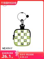 Ni Rui Original Panda Coin Purse New Peripheral Small Bag Cute Canvas Bag Green Checkerboard Headphone Bag AI 【OCT】