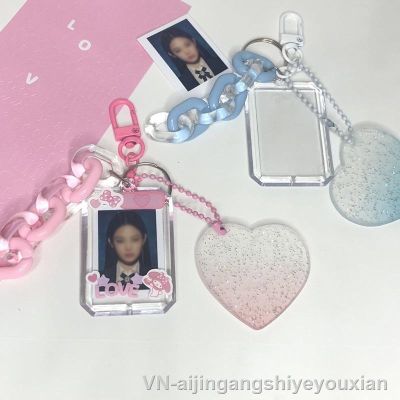 【CW】✆▪  1pc Card Cover Transparent Photo Holder Pendant Keychain Accessories