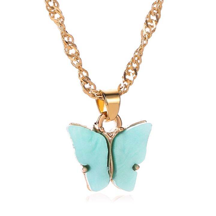 cute-butterfly-pendant-necklace-choker-for-women-long-chain-double-necklace-korean-charm-simple-delicate-jewelry-gifts