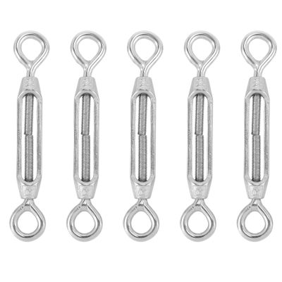 M4 Stainless Steel 304 Eye &amp; Eye Turnbuckle Wire Rope Tension (5Pcs)