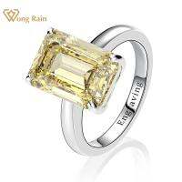 Wong Rain Classic 100 925 Sterling Silver Created Moissanite Gemstone Wedding Engagement Diamonds Ring Fine Jewelry Wholesale