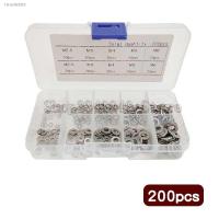 ┇☇✟ lock washers set 200pcs/set Stainless Steel washers m2.5 m3 m4 m5 m6 Screw Fastener spring washer and Flat washer assortment kit