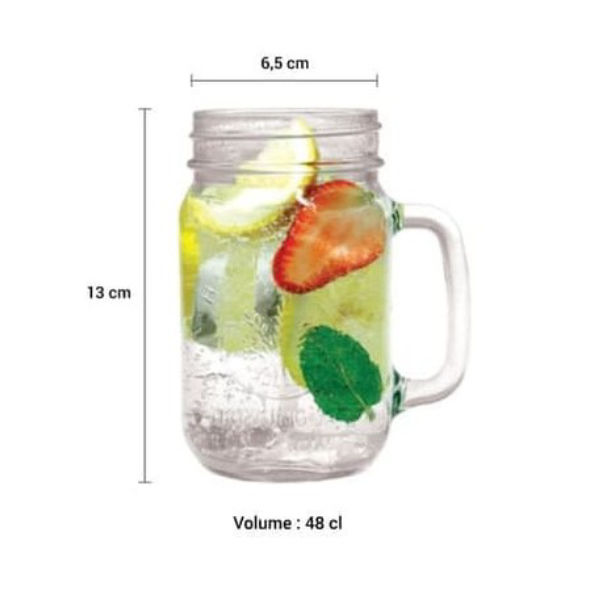 DRINKING JAR IMPORT / MUG / MASON / GELAS KACA HARVEST 450ML