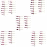 SUNMILE Fake Fishing Lure Sea Fishing Lure Bait with Hook Eel Bionic Bait 5cm/0.6G T Tail Soft Insect 75Pcs Pink