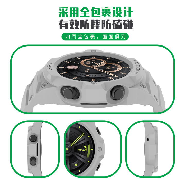 เกราะซิลิโคน-strao-g-shock-สไตล์เปลี่ยนสายนาฬิกาสำหรับ-huawei-watch-gt3-46มม-ยืดหยุ่น2-in-1-integral-สายรัดข้อมือ-fit-สำหรับ-gt2-46มม