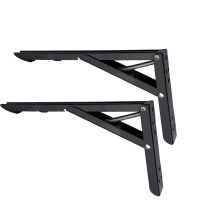 2 PCS Stainless Steel Folding Triangle Bracket Black White Shelf Support Adjustable Shelf Holder Wall Mounted Bench Table Shelf