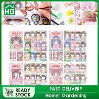 Homyl สติกเกอร์ DIY กิจกรรม4ชิ้นทำหนังสือ Stiker Wajah สุดสร้างสรรค์