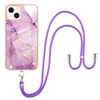 สำหรับ iPhone 13 Mini Marble เคสโทรศัพท์ Lanyards Crossbody Chain Cord With Rope