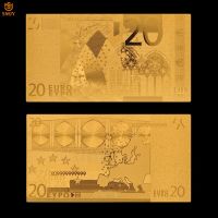 Euro Gold Banknote 20 Euro Banknotes Gold Plated Replica Real Money For Home Decoration
