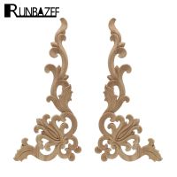 【YF】◕  Wood Carved Onlay Applique Frame Door Decorate Wall Doors 20X10CM Figurines Miniatures