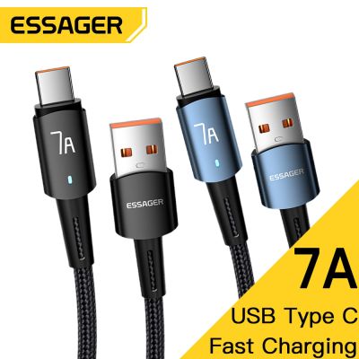 Essager 7A PD100W USB Type C Cable Super Fast Charging Mobile Phone Data Cord For OPPO Realme Huawei Oneplus Samsung USB Wire Docks hargers Docks Char
