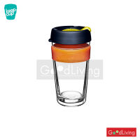 แก้ว KeepCup ใสสองชั้นฝาน้ำเงินที่จับสีส้ม-16oz/K-LPBAN16