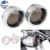 ✙▼ Motorcycle Turn Signal light Bezels Lens Cover Visor Trim Rings Chrome Smoke For Harley Sportster XL883 XL1200 Softail Fat Boy