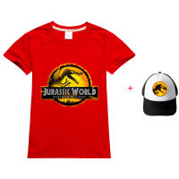 Jurassic World Lesure Lesure ผ้าฝ้าย100% เด็กฤดูร้อนเด็กเสื้อยืดด้วยแสงชายหญิงท็อปส์แขนสั้น