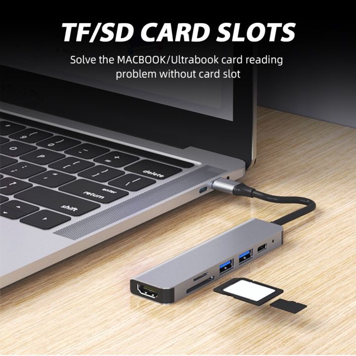 usb-อะแดปเตอร์4k-30hz-5ใน1-usbc-เพื่อ-usb-3-0แท่นวางมือถือสำหรับ-macbook-pro-usb3-0-typec-เครือข่ายอีเธอร์เน็ต-pd-hab-feona