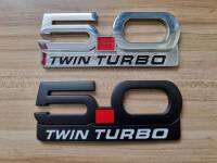 โลโก้ 5.0 Twin Turbo ติดด้านข้าง ฟอร์ดมัสแตง FORD Emblem F150 Mustang GT Billet Coyote 5.0 Supercharged T Metal Fender