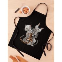 Irezumi Cat Artist with Traditional Japanese Tattoo  Apron Tattooists Artist Gift Kitchen Cooking Tablier Cuisine Chef Gardening