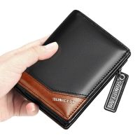 ZZOOI Vintage Small Mens Wallet Pu Leather Short Purse Men Hasp Zip patchwork Clutch Solid Porte Feuille Hommes Porte Monnaie Homme