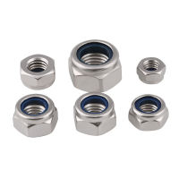 5pcs M2 M2.5 M3 M4 M5 M6 M8 M10 M12 M14 M16 M18 M20 M24 304 Stainless Steel Hex Hexagon Nylon Insert Self Lock Nut Nylock Nut Locknut