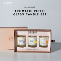 Cozxy Scented Candle Aromatic Petite Glass Set เซ็ตเทียนหอมไขถั่วเหลือง 3 ชิ้น เซ็ตของขวัญ