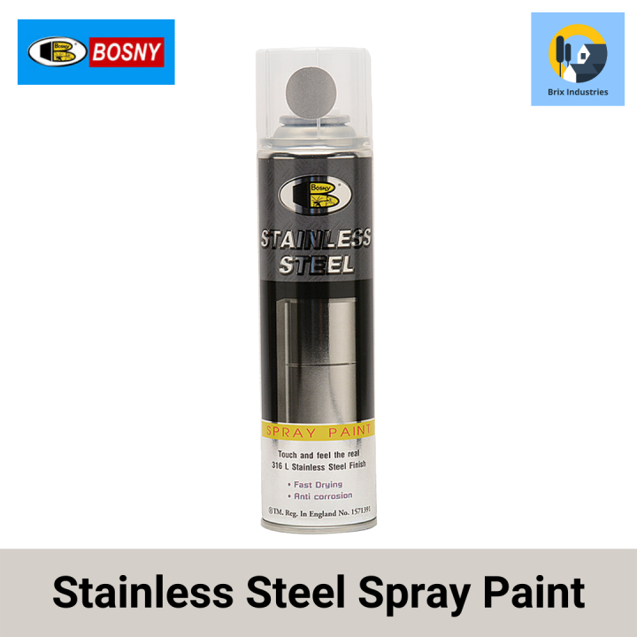 Bosny Stainless Steel Spray Paint 225 grams Fast Drying and Anti