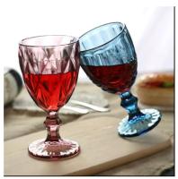 Wine Glass Cups Multicolor Carved Goblet Whiskey Red Wine Glasses 300ML Wedding Party Champagne Flutes Bar Restaurant Home Tools