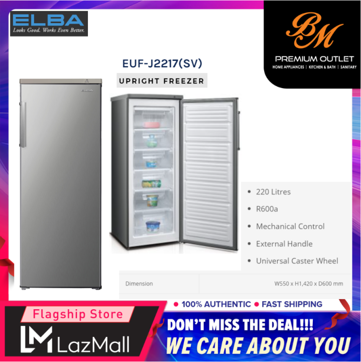 ELBA ITALY 220L UPRIGHT FREEZER [ EUFJ2217(SV) / EUFJ2217(SV) ] PETI