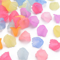 200pc Frosted Acrylic Bead Caps Flower Mixed Color 12x12x9mm Hole: 1.2mm