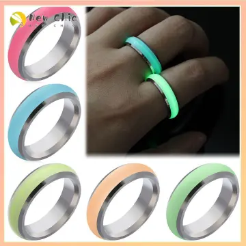 2023 Fashion Colorful Luminous Rings Silicone Jewelry Cool Glow In The Dark  Finger Ring for Women Men