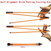 New 2Pcs 48" Golf Alignment Stick Putting Training Aid To Improve Golf Skills Ball Position Scores Swing Plane Orange Fiberglass