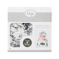 Lulujo - Bamboo hat and Muslin Swaddle - Black Flora