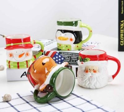 CHRISTMAS cup CHRISTMAS mug ceramic cup 3D for festival gifts with handle