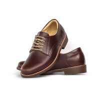 StepPro รองเท้าหนังแท้ ลำลอง ผู้ชาย หุ้มส้น แบบผูกเชือก หนังออยล์ สีน้ำตาล Derby Shoes Code 911