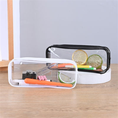 Stationery Storage Organizer Clear Pencil Bag Transparent Pencil Case PVC Stationery Bag Zippered Pencil Pouch