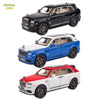 ShiningLove รถลาก1/22 Mansory Cullinan อัลลอยด์แบบหล่อโมเดลรถจำลองพร้อมไฟเสียงสำหรับของตกแต่งบ้าน