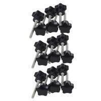 18 Pcs M6 x 50 mm Locking Star-Shaped Plastic Head Male Thread Knob Grip