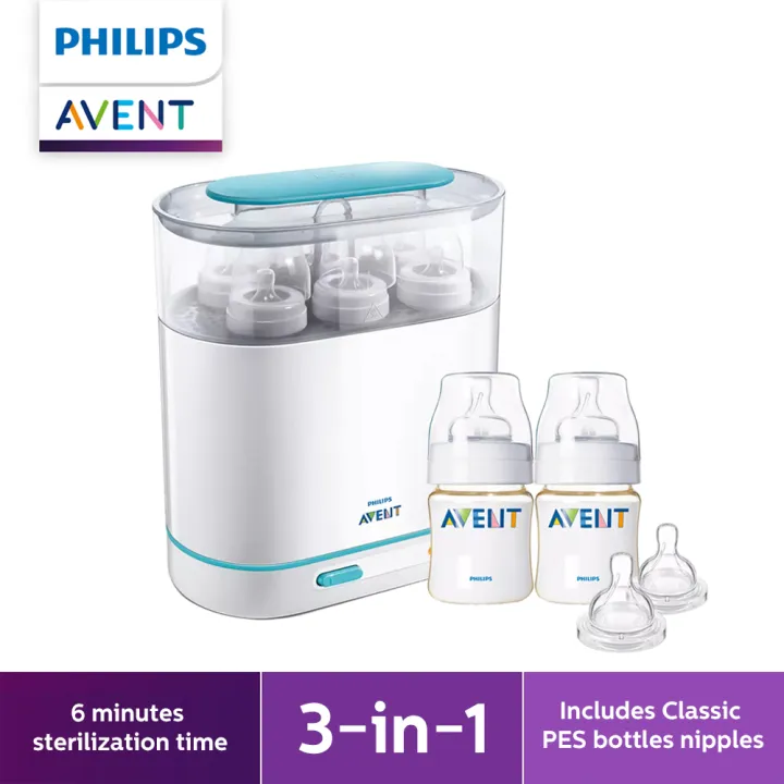 Philips AVENT [Promo] 3in1 Electric Steam Sterilizer Bundle Lazada PH