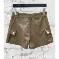 FX9U CEL-E 2023 Summer new two-color side big pocket high waist denim shorts for women