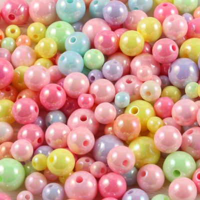 6/8/10/12mm AB Candy Color Acrylic Round Beads Loose Spacer Beads For Jewelry Making Diy Necklace Bracelet Accessories