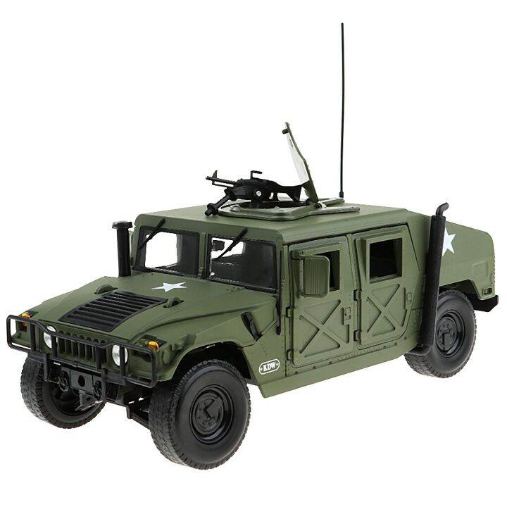 รถโมเดลรถทหาร-humvee-kdw-1-18-เปิดฝากระโปรงหน้ารถได้-เครื่องยนต์จำลองสมจริง-เปิดฝากระโปรงท้ายรถและหลังคาได้-ล้อยางหมุนได้