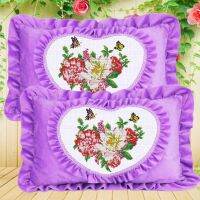 [COD] New full embroidered printing cross-stitch a wedding gifts festive single pillowcase bedroom embroidery flowers