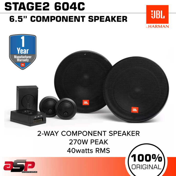 JBL STAGE2 604C 6x5" 2Way Component Speaker 45watts Peak Power 270