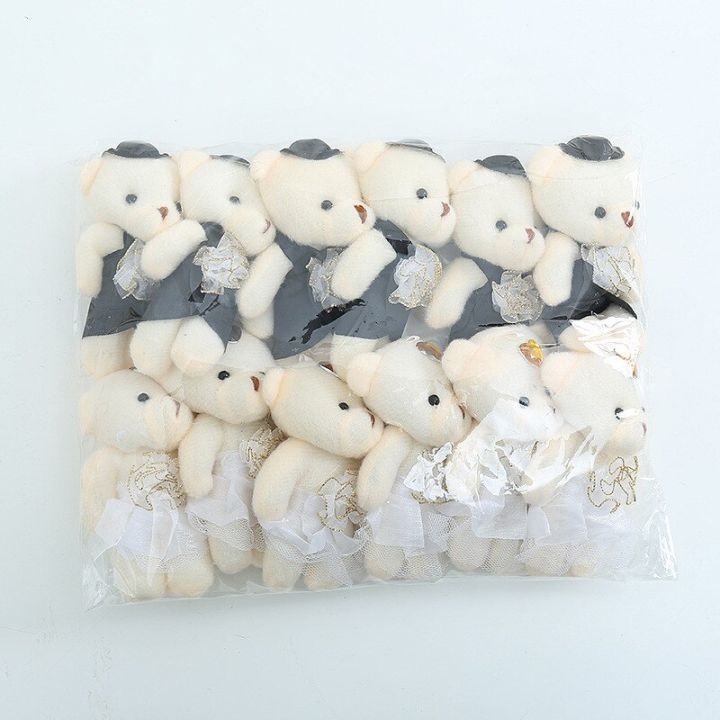 12ชิ้น-ล็อต11ซม-bre-และ-bregroom-หมียัดไส้ของเล่นน่ารัก-plush-ตุ๊กตาหมีเล็กช่อดอกไม้ตุ๊กตาแต่งงานนิ่ม-diy-คู่รัก