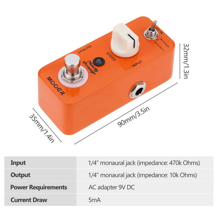 mooer-เก้าสิบ-orange-micro-mini-analog-phaser-กีต้าร์ไฟฟ้า-pedal-true-bypass