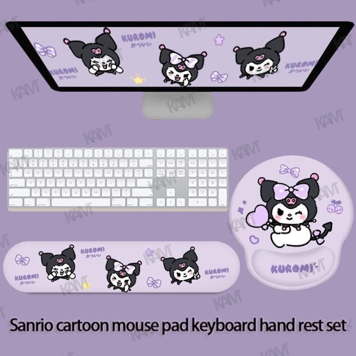 Looking for a new gaming setup? How about upgrading your game with the Kam Sanrio Kuromi mechanical keyboard and mouse pad set? Made with high-quality materials and Kuromi\'s iconic design, this set is perfect for any gamer or Kuromi fan! Don\'t miss out, get yours today!