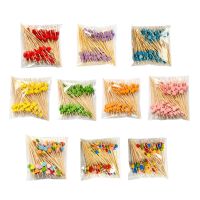 100PCS Food Pick Dessert Buffet Fruit Salad Fork Muffin Vegetable Stick Cocktail Toothpicks Heart Shaped Wood Material Dropship