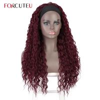 Afro Kinky Curly Headband Wig Hair Long Synthetic Red Black Wigs for Women Nature Water Wave Cosplay Lolita Wig with Head Band