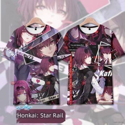 HZ Honkai: Star Rail Anime Tshirt Short Sleeve Top Cosplay Kafka Tee Manga 3D Shirt Women Fashion Casual Shirt Plus Size ZH