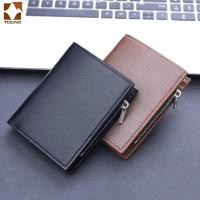 （Layor wallet）กระเป๋าสตางค์ผู้ชาย39; S,กระเป๋าเงินสำหรับผู้ชายสั้นสามพับหนังมีซิปกระเป๋าสตางค์สั้นนุ่ม Dompet Koin เงิน2021ใหม่