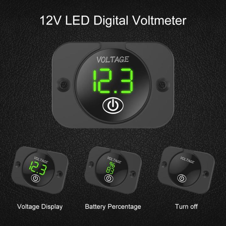 12v-led-รถโวลต์มิเตอร์จอแสดงผลดิจิตอลเครื่องวัดแรงดันไฟฟ้ารถเครื่องวัดแรงดันไฟฟ้าพร้อมสวิตช์สัมผัสไฟรถโวลต์มิเตอร์แสดงผลรถเครื่องวัดโวลต์มิเตอร์แบบดิจิตอล-xinanhome